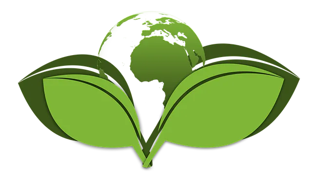 Zeichnung der Erde, die aus Pflanzenblättern entsteht