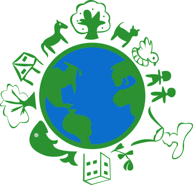 Zeichnung der Erde mit einer nachhaltigen Vision