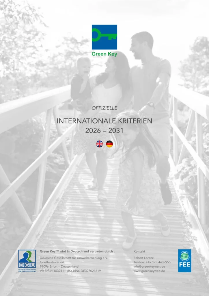 Titelseite der internationalen Green Key-Kriterien 2026–2031
